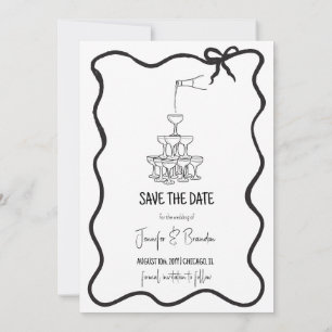 Handgezeichnetes altes Geld Save the Date Foto Einladung
