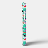 Handgezeichnetes Aquamarin Zig Zag Muster Case-Mate iPhone Hülle (Rückseite / Links)