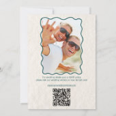 Handgezeichnetes Aquamarines Retro-Bow-Foto Einladung (Rückseite)