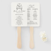 Handgezeichnetes Auto Doodle Modernes Hochzeitspro Fächer (Vorne und Hinten)