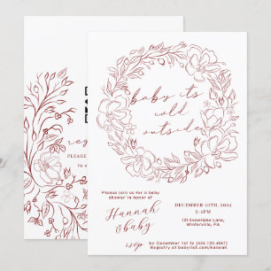 handgezeichnetes Baby Es ist Cold Outside Dusche Q Einladung