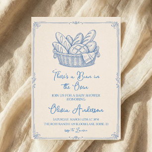 Handgezeichnetes Baby-Shower-Motiv 'Brötchen im Of Einladung