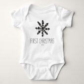 Handgezeichnetes Baby's First Christmas Snowflake Baby Strampler (Vorderseite)