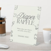 Handgezeichnetes Babyshower-Windel-Raffle-Schild Sockelschild (In SItu)