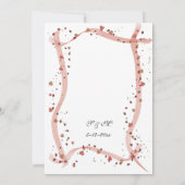 Handgezeichnetes Band und Blume zum Hochzeitsempfa Einladung (Rückseite)