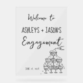 Handgezeichnetes Begrüßungszeichen Akryllische Ver Acrylschild (Vorderseite)