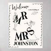 Handgezeichnetes Begrüßungszeichen Poster (Vorne)