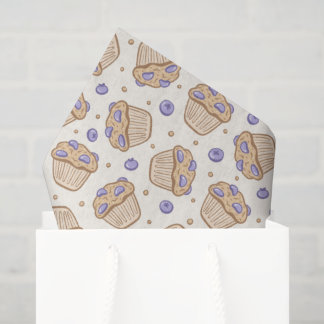 Handgezeichnetes Blaubeermuffin-Café Bäckerei Beig Seidenpapier