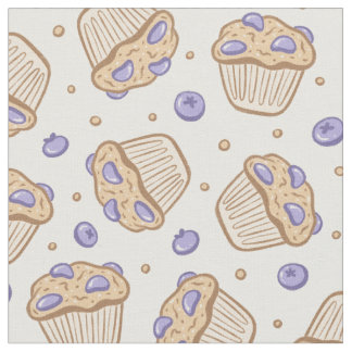 Handgezeichnetes Blaubeermuffin-Café Bäckerei Beig Stoff