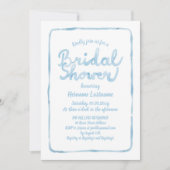 Handgezeichnetes blaues Brautparty Einladung (Vorderseite)