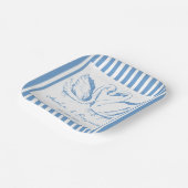 Handgezeichnetes Blaues Schwan-Paar Whimsical Hoch Pappteller (Gewinkelt)