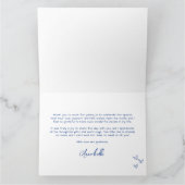 Handgezeichnetes blaues weißes Brautparty Dankeskarte (Innenseite)