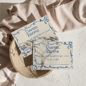 Handgezeichnetes Blue Bow Diaper Raffle Begleitkarte