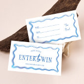 Handgezeichnetes Blue White Business Logo Raffle T Platzkarte