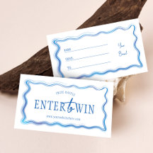 Handgezeichnetes Blue White Business Logo Raffle T