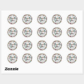 Handgezeichnetes Blumen-Doodle Runder Aufkleber (Blatt)
