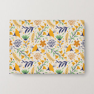 Handgezeichnetes Blumenmuster-23595 Button