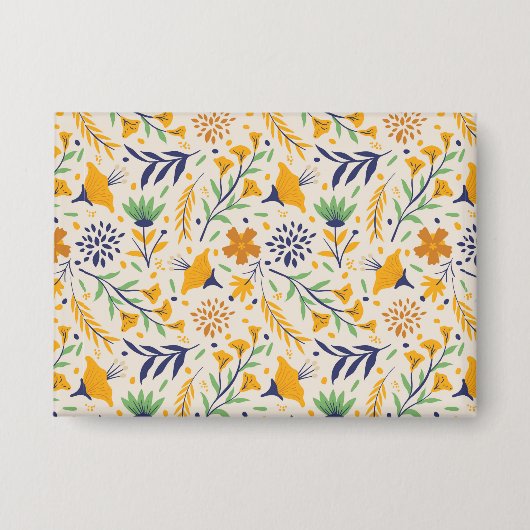 Handgezeichnetes Blumenmuster-23595 Button (Vorderseite)