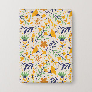 Handgezeichnetes Blumenmuster-23595 Button