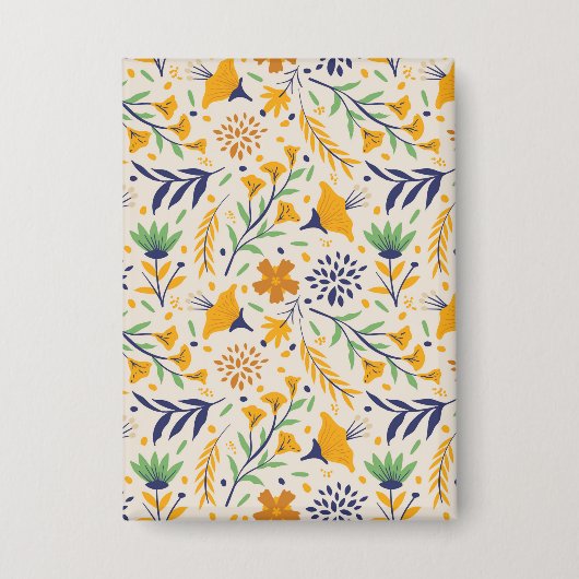 Handgezeichnetes Blumenmuster-23595 Button (Vorderseite)