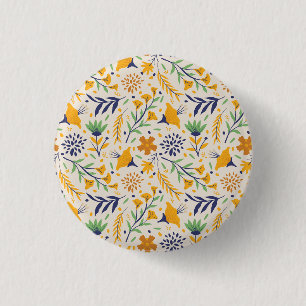 Handgezeichnetes Blumenmuster-23595 Button