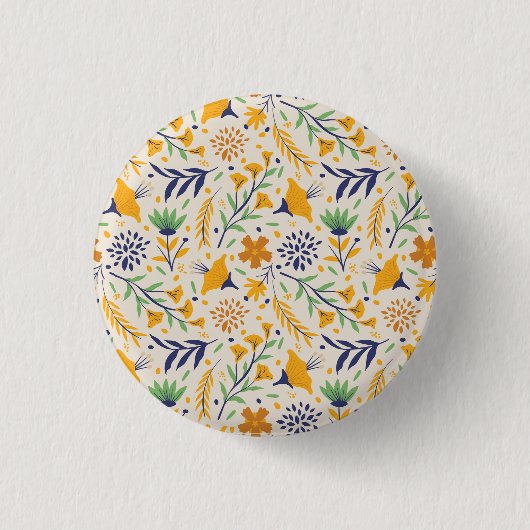 Handgezeichnetes Blumenmuster-23595 Button (Vorderseite)
