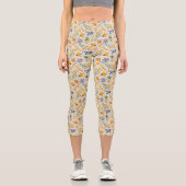 Handgezeichnetes Blumenmuster-23595 Capri Leggings (Vorderseite)
