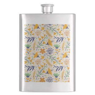 Handgezeichnetes Blumenmuster-23595 Flachmann