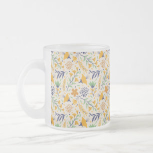 Handgezeichnetes Blumenmuster-23595 Mattglastasse