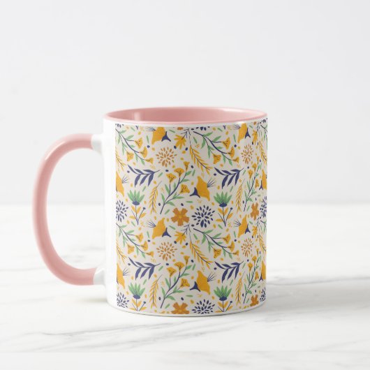 Handgezeichnetes Blumenmuster-23595 Tasse (Links)