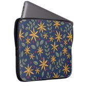 Handgezeichnetes Blumenmuster mit Blätter Laptopschutzhülle (Vorne Rechts)