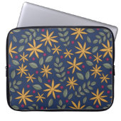 Handgezeichnetes Blumenmuster mit Blätter Laptopschutzhülle (Vorderseite)