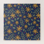 Handgezeichnetes Blumenmuster mit Blätter Puzzle (Vertikal)
