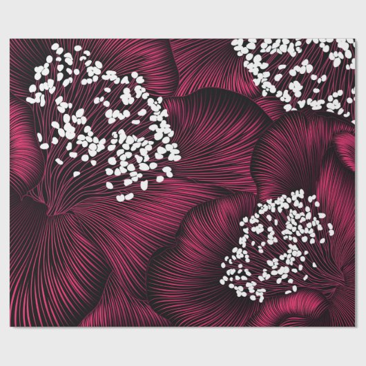 Handgezeichnetes Blumenmuster mit Kamelie-Blume Geschenkpapier (Flach)