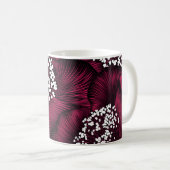Handgezeichnetes Blumenmuster mit Kamelie-Blume Kaffeetasse (VorderseiteRechts)
