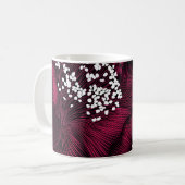 Handgezeichnetes Blumenmuster mit Kamelie-Blume Kaffeetasse (Vorderseite Links)