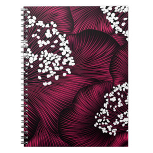 Handgezeichnetes Blumenmuster mit Kamelie-Blume Notizblock
