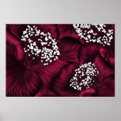 Handgezeichnetes Blumenmuster mit Kamelie-Blume Poster (Vorne)