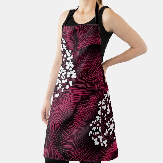 Handgezeichnetes Blumenmuster mit Kamelie-Blume Schürze (InSitu)