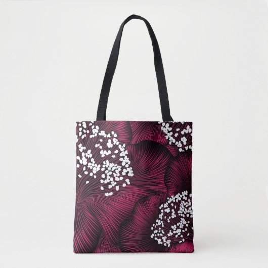 Handgezeichnetes Blumenmuster mit Kamelie-Blume Tasche (Vorderseite)