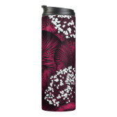 Handgezeichnetes Blumenmuster mit Kamelie-Blume Thermosbecher (Nach rechts gedreht)