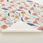 Handgezeichnetes Blumenmuster Sherpadecke (3/4)