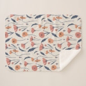 Handgezeichnetes Blumenmuster Sherpadecke (Vorderseite (Horizontal))