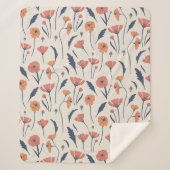 Handgezeichnetes Blumenmuster Sherpadecke (Vorderseite)