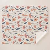 Handgezeichnetes Blumenmuster Sherpadecke (Vorderseite (Horizontal))