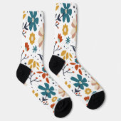 Handgezeichnetes Blumenmuster Socken (Rechts)