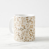 Handgezeichnetes Boho-Blattmuster Kaffeetasse (Vorderseite Links)