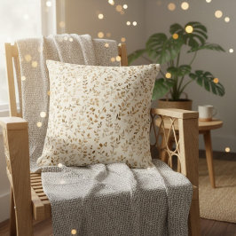 Handgezeichnetes Boho-Blattmuster Kissen