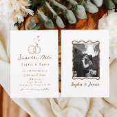 handgezeichnetes Boho Foto Hochzeit Einladung