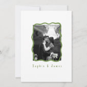 handgezeichnetes Boho Foto Hochzeit elegant Einladung (Rückseite)